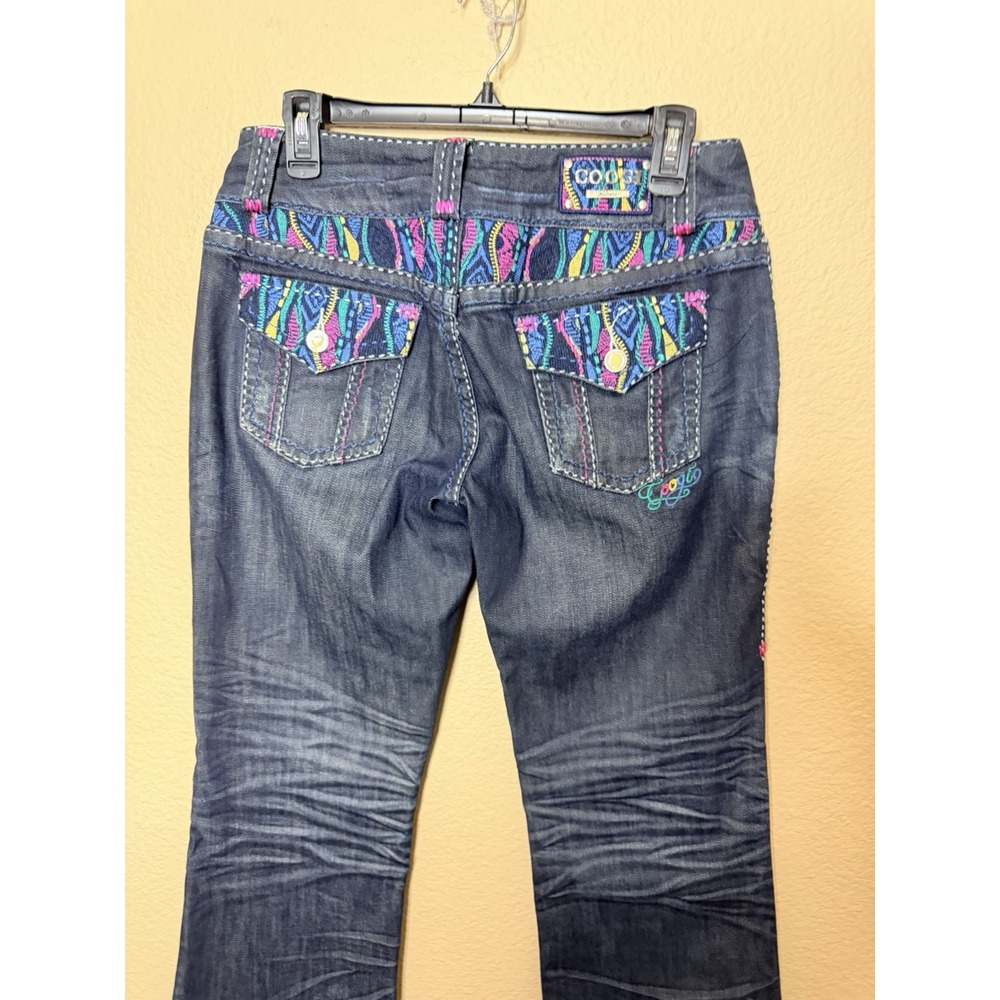 Coogi‎ Y2k Jeans Women's Low Rise Embroidered Size 7/8 Dark Wash Denim - Picture 7 of 10
